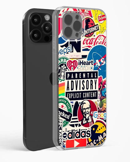 Mixed Brand Stickers Clear Silicone Case