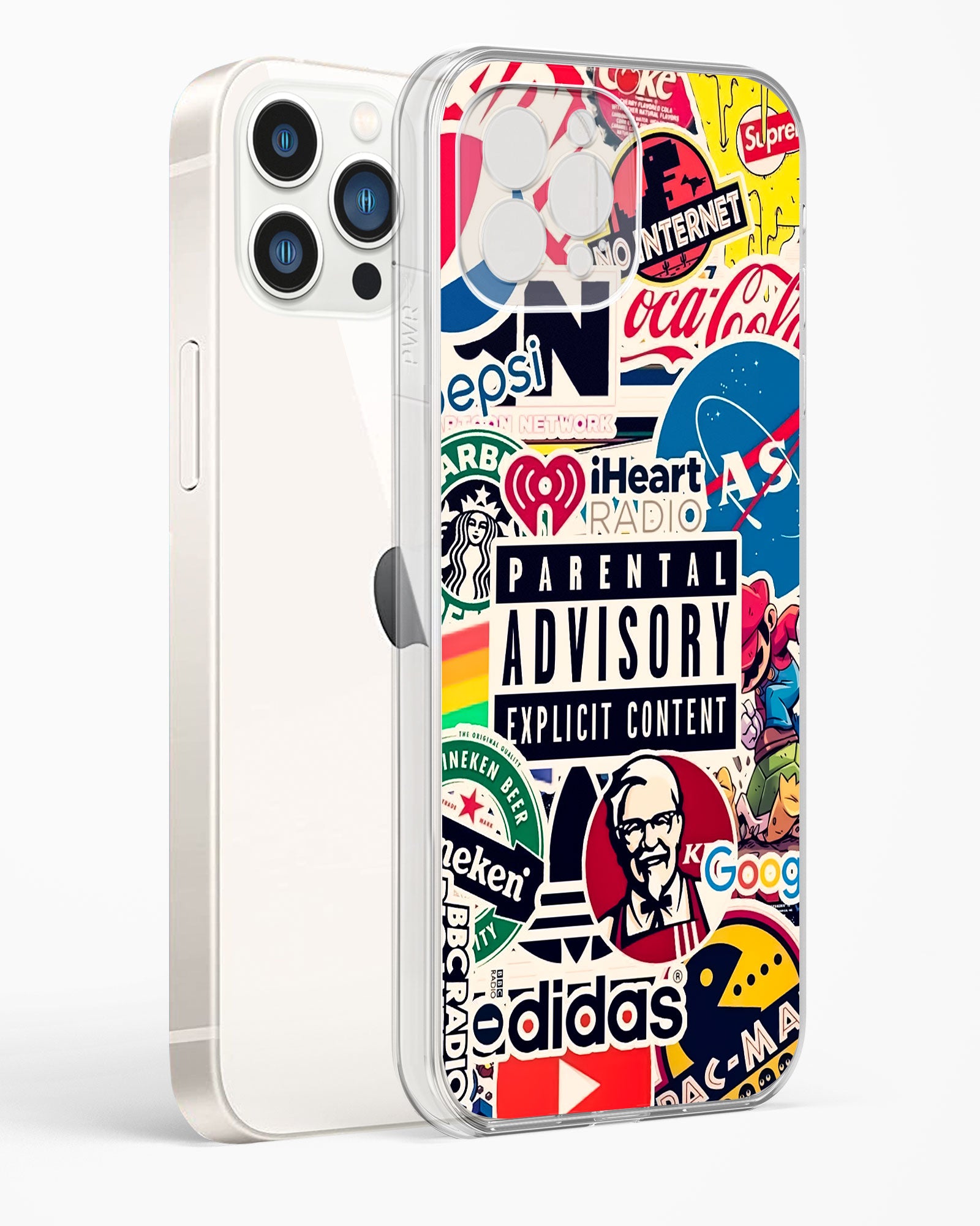 Mixed Brand Stickers Clear Silicone Case