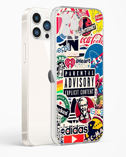 Mixed Brand Stickers Clear Silicone Case