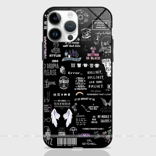 Mixed Popular Lyrics Art Glass Case -  - MW Stuffs - 