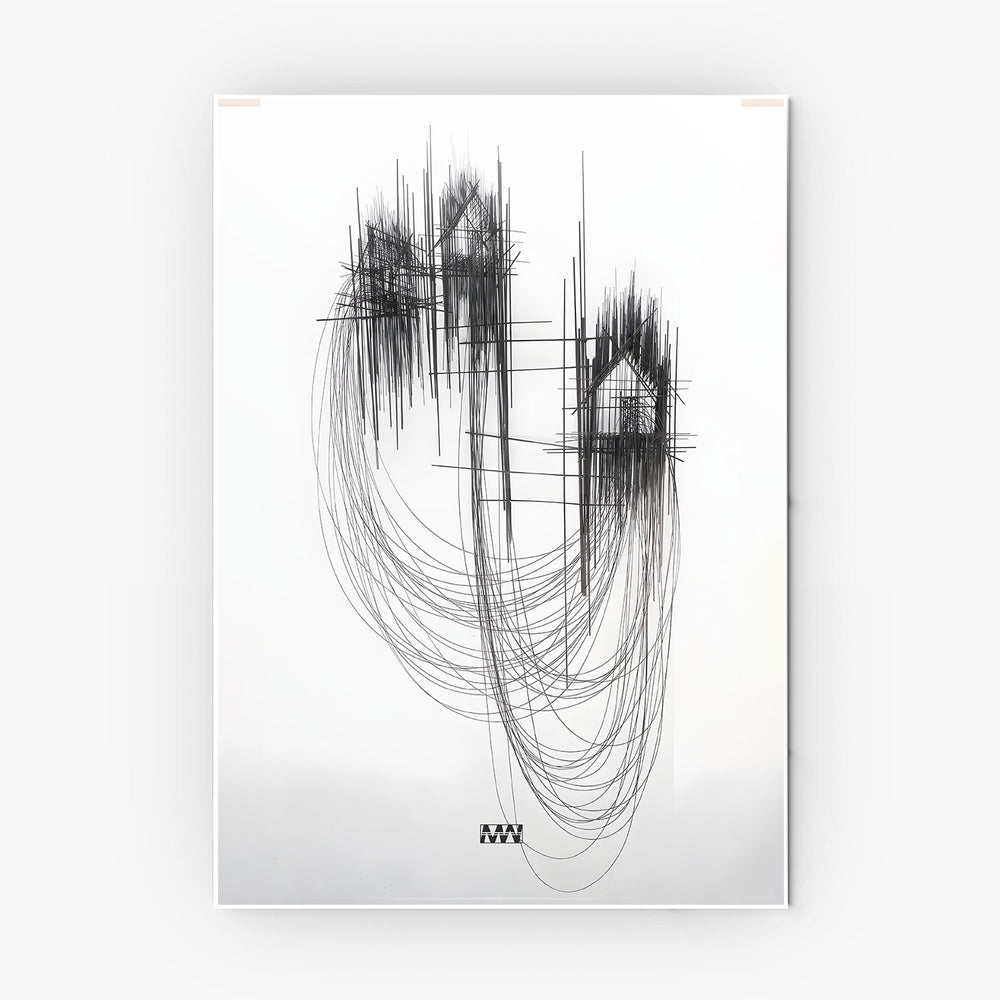 Modern Line Sketch metal poster