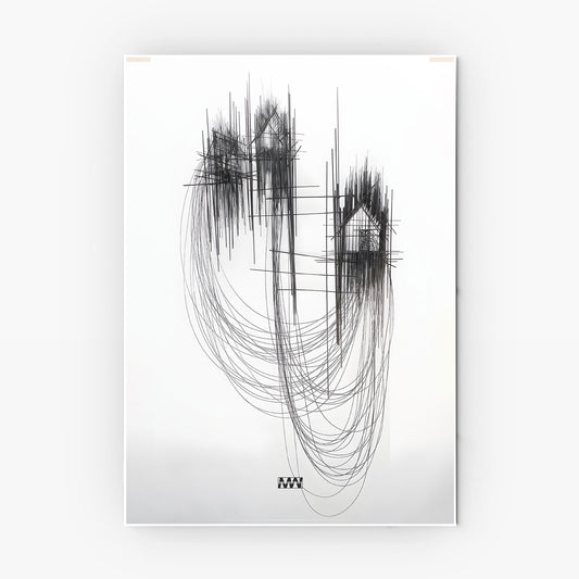 Modern Line Sketch metal poster