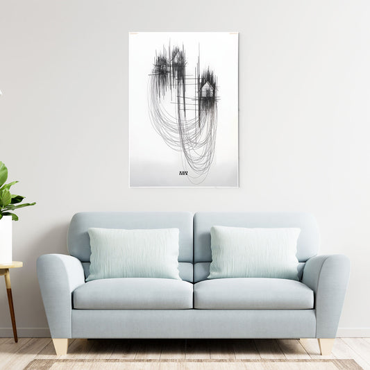 Modern Line Sketch Metal-Poster