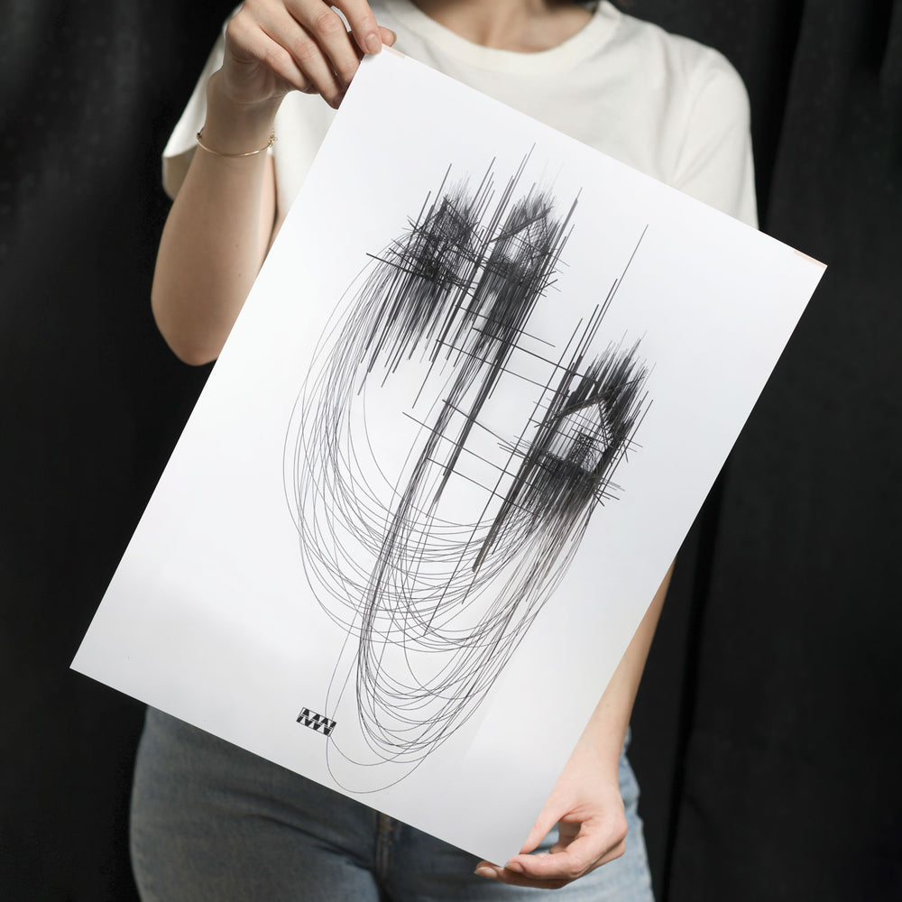 Modern Line Sketch Metal-Poster