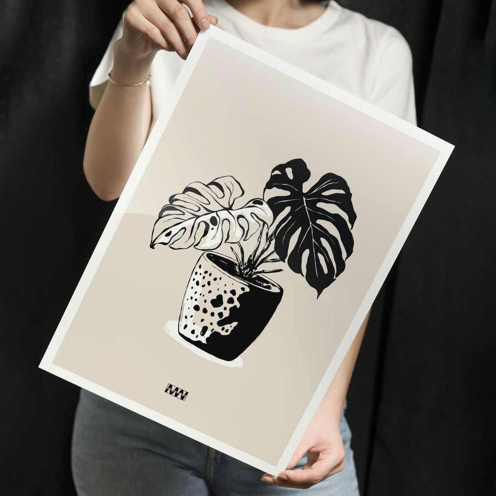 Modern Monstera Metal-Poster
