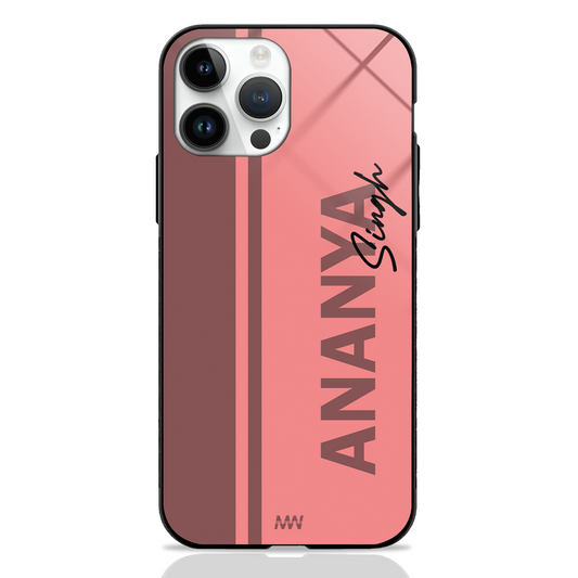 Modern Minimalist Custom Name GLASS CASE (customizable in 10 color variants) -  - MW Stuffs - 