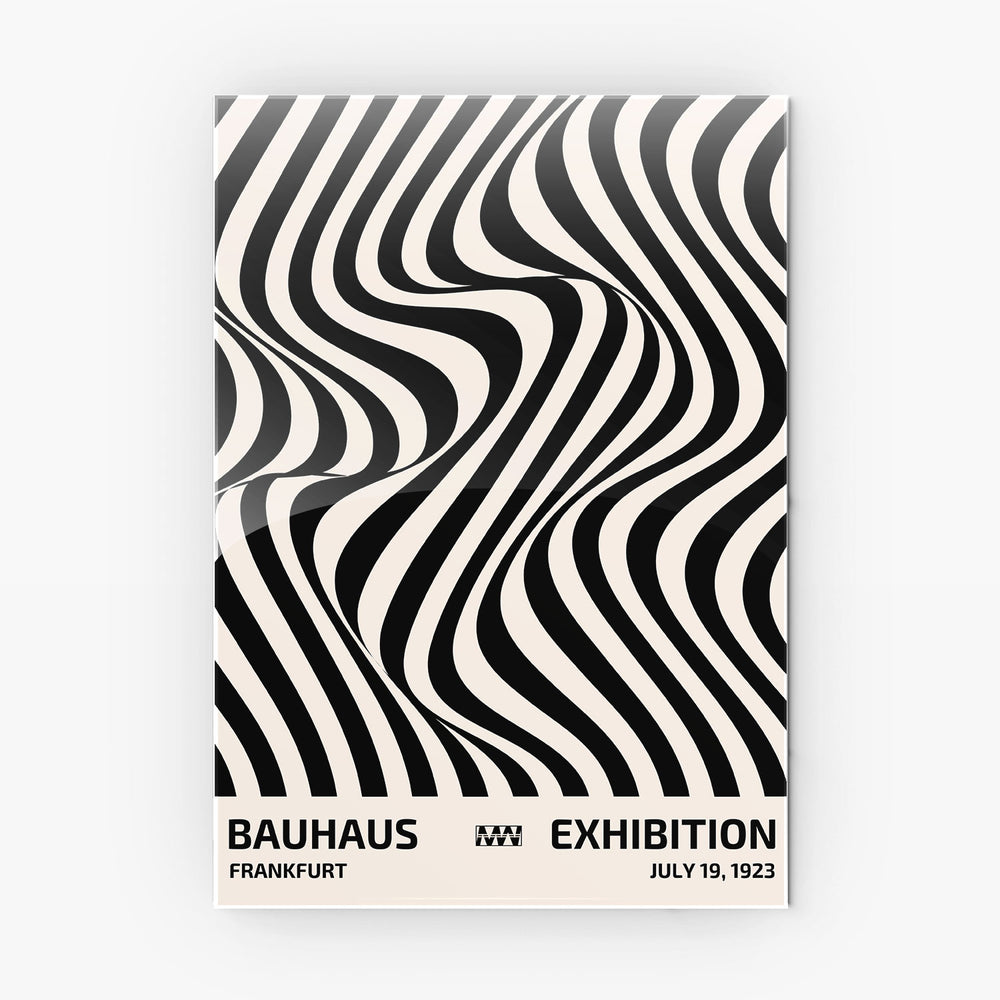 Monochrome Wave Flow metal poster