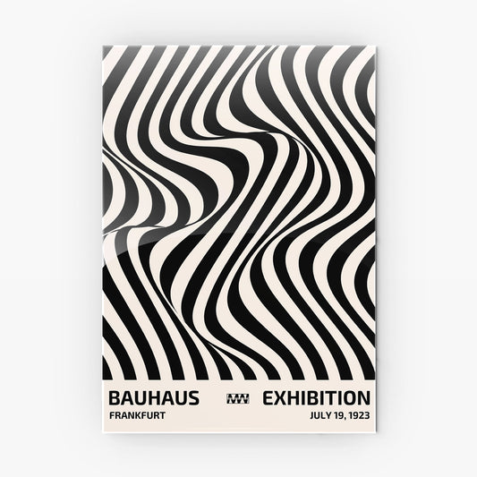 Monochrome Wave Flow metal poster
