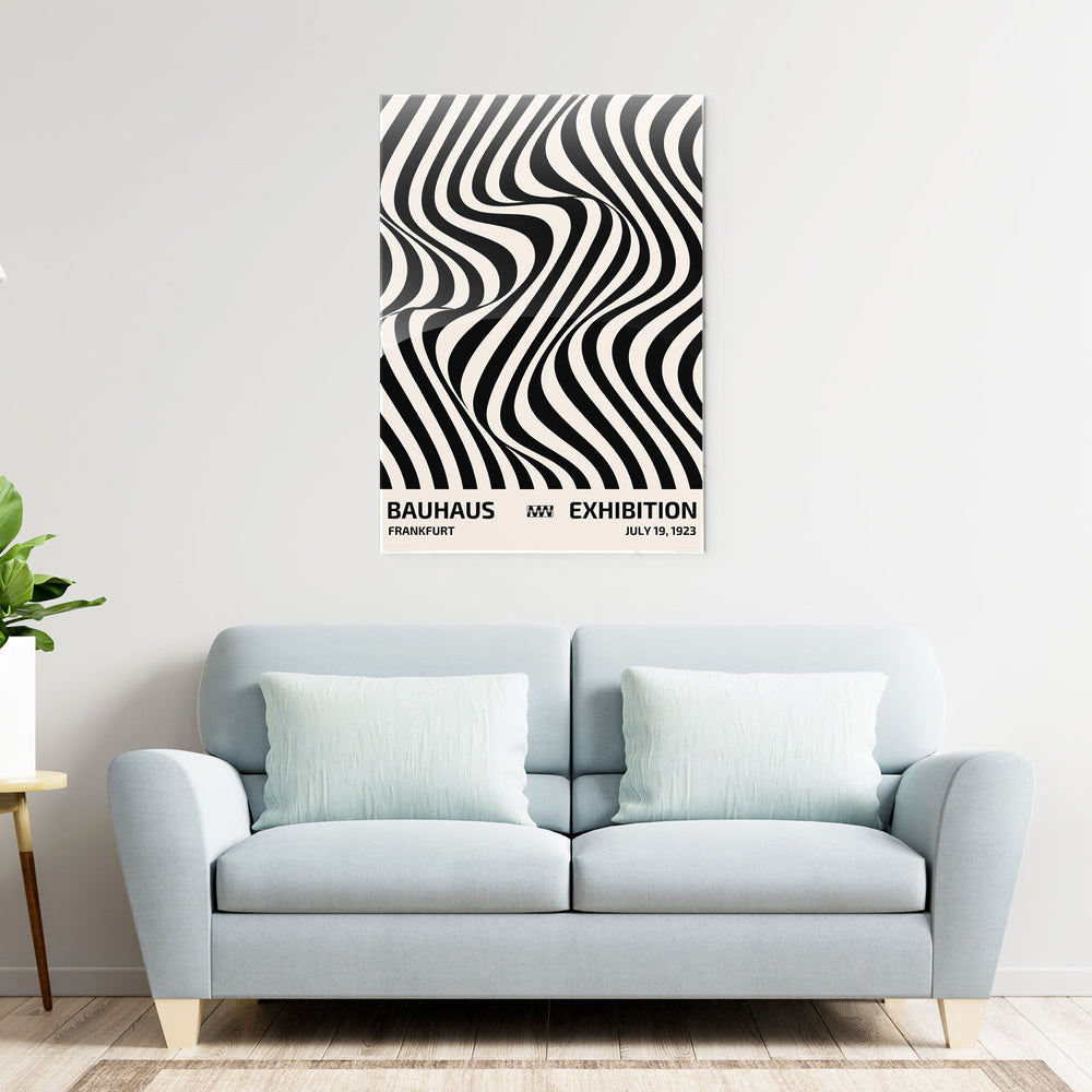Monochrome Wave Flow Metal-Poster