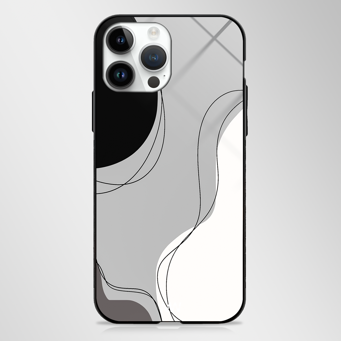Monochrome Shield Aesthetic GLASS CASE -  - MW Stuffs - 