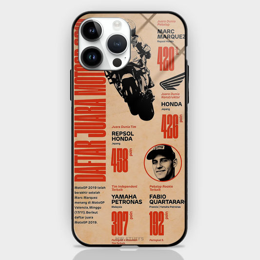 MotoGP 2019 Retro Poster Style Glass Case -  - MW Stuffs - 