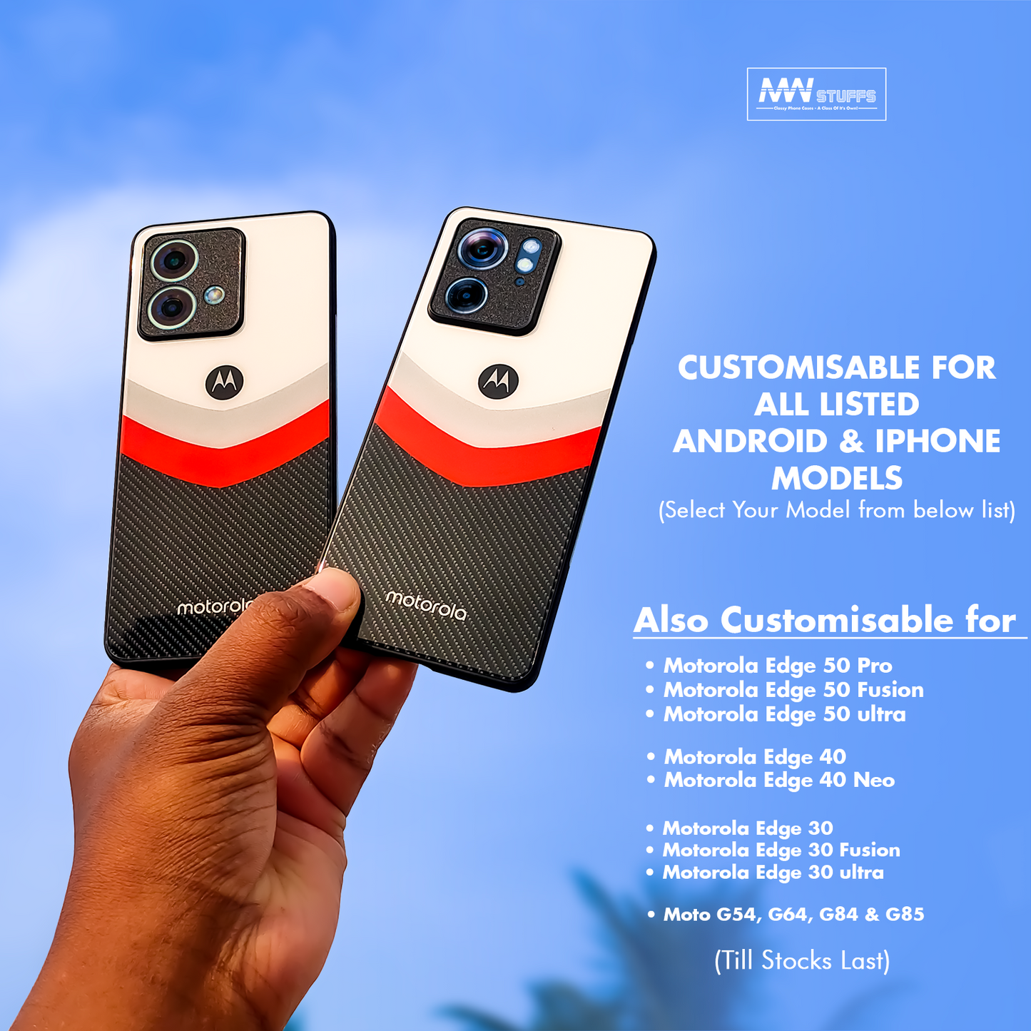 Abstract Carbon Fiber Pattern Glass Case (Customisable for Moto, IQOO & all models)
