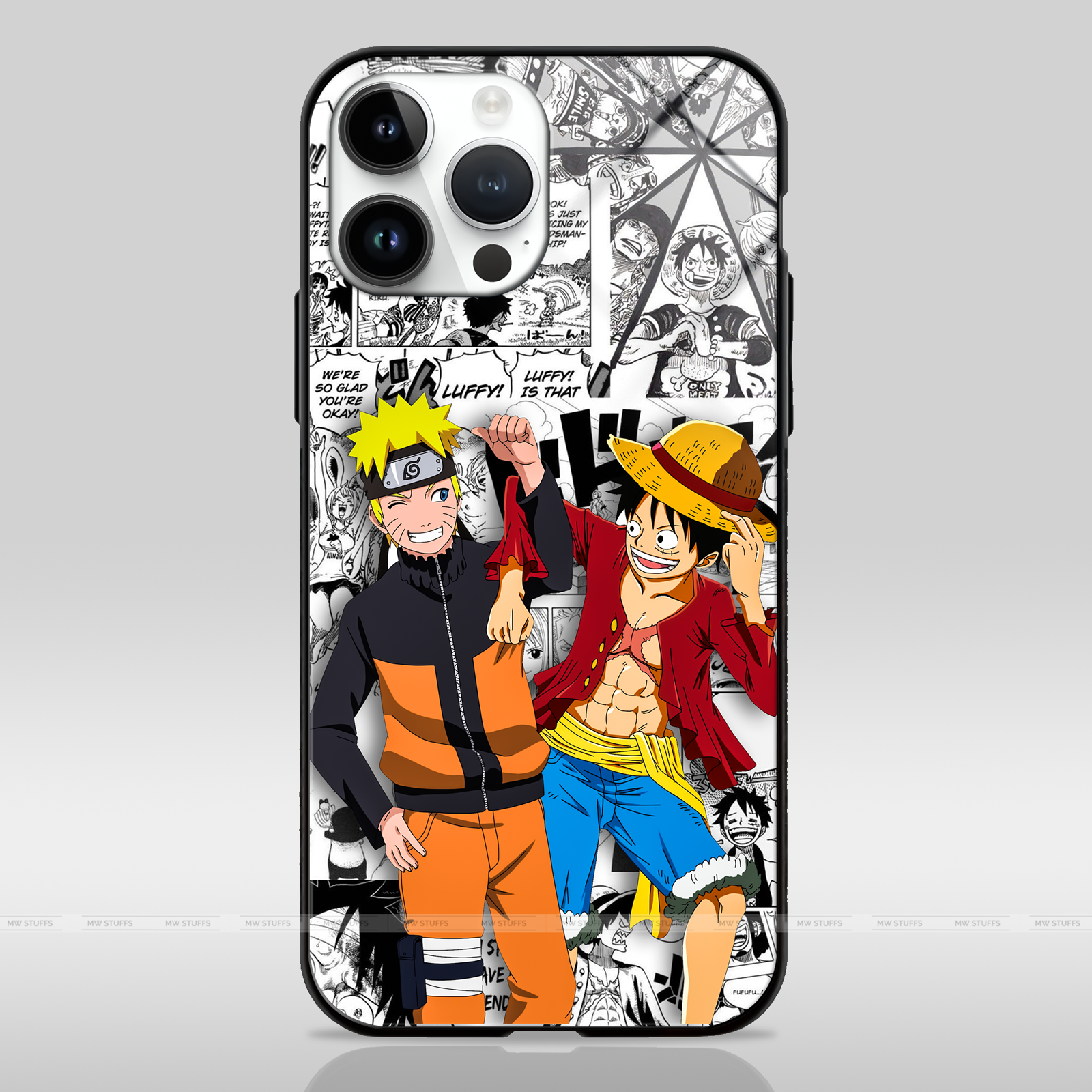 Naruto X One piece Anime GLASS CASE -  - MW Stuffs - 