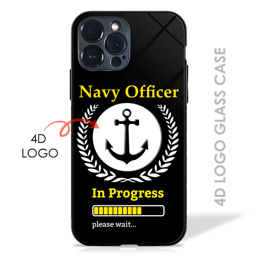 Navy Officer in Progress - 4D Logo Glass Case
