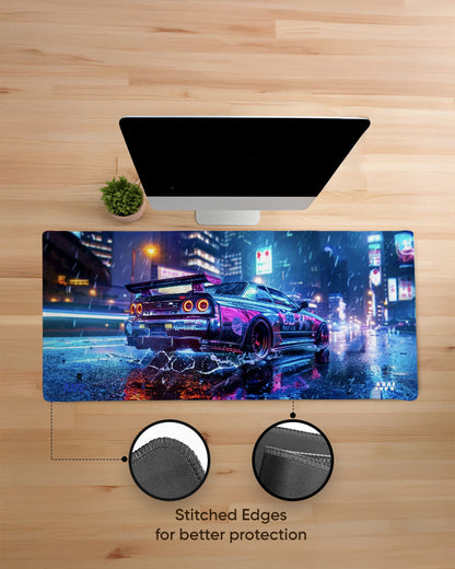 Neon Night Racer Deskmat