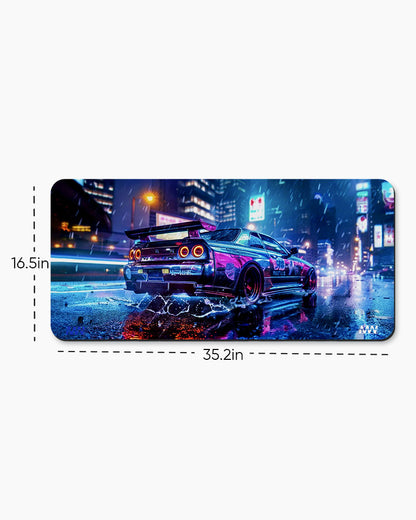 Neon Night Racer Deskmat