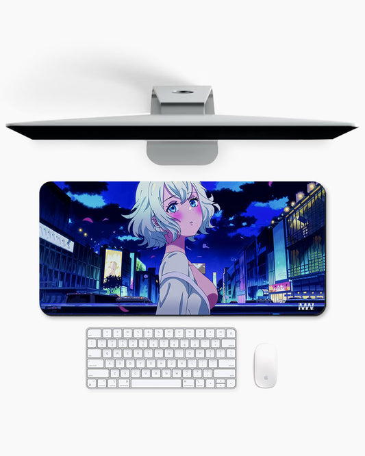 Neon Nightscape The Lone Wanderer Deskmat