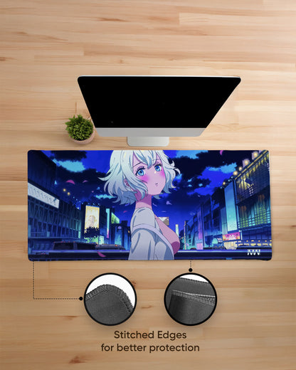 Neon Nightscape The Lone Wanderer Deskmat