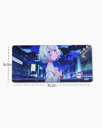 Neon Nightscape The Lone Wanderer Deskmat