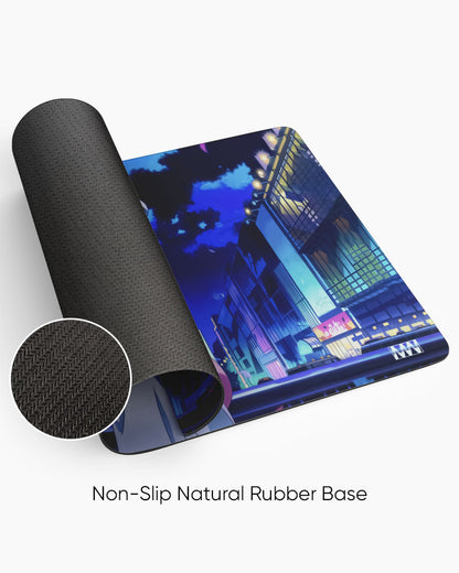 Neon Nightscape The Lone Wanderer Deskmat