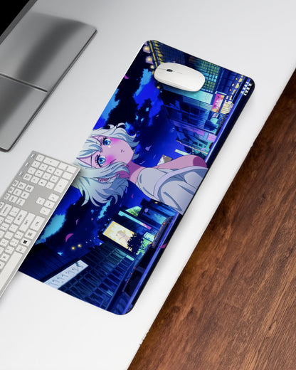 Neon Nightscape The Lone Wanderer Deskmat