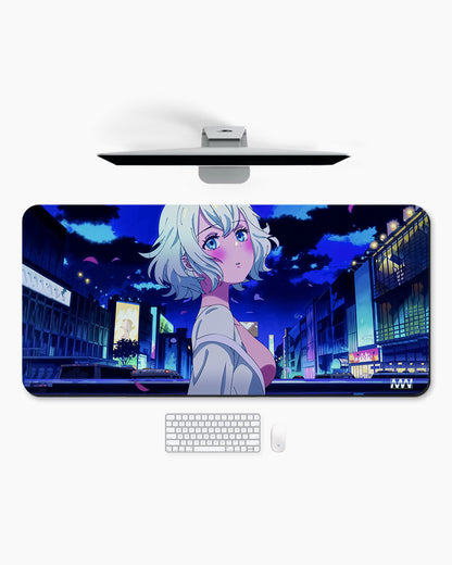 Neon Nightscape The Lone Wanderer Deskmat