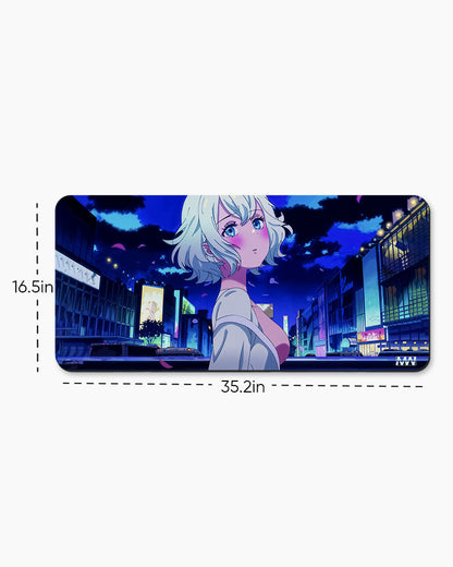 Neon Nightscape The Lone Wanderer Deskmat