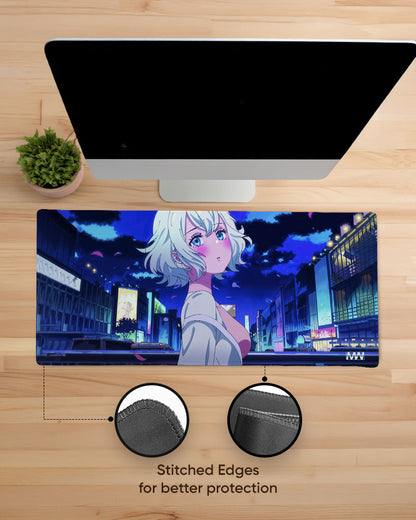 Neon Nightscape The Lone Wanderer Deskmat