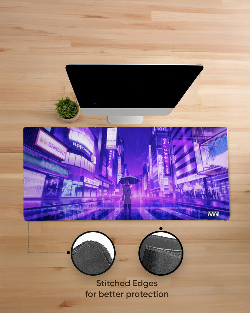 Neon Reverie Urban Glow Deskmat