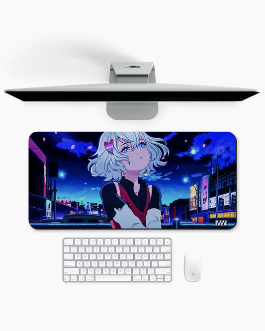 Neon Sakura A Cyberpunk Anime Deskmat