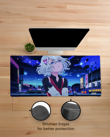 Neon Sakura A Cyberpunk Anime Deskmat