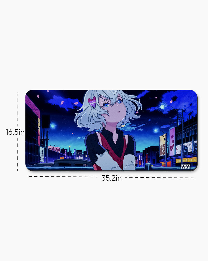 Neon Sakura A Cyberpunk Anime Deskmat