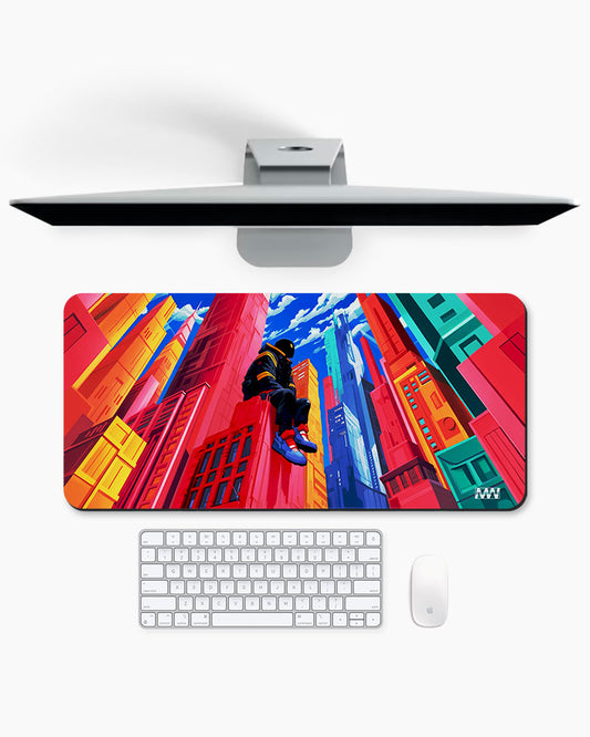 Neon Skyline Cyberpunk Reverie Desk Mat