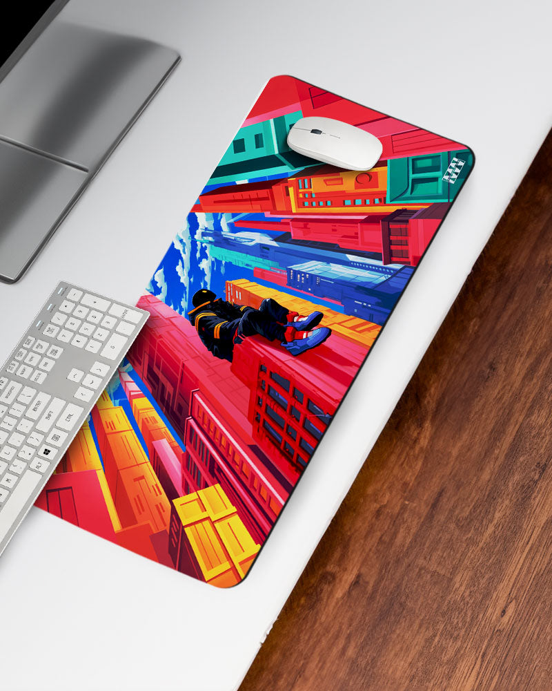 Neon Skyline Cyberpunk Reverie Desk Mat