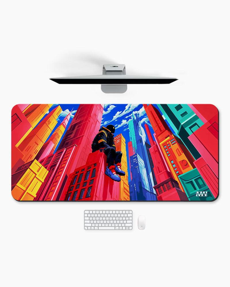 Neon Skyline Cyberpunk Reverie Desk Mat