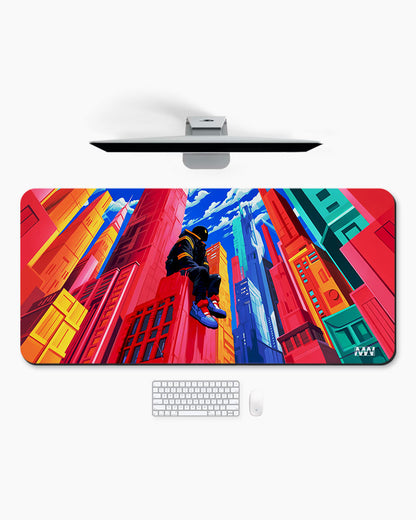 Neon Skyline Cyberpunk Reverie Desk Mat
