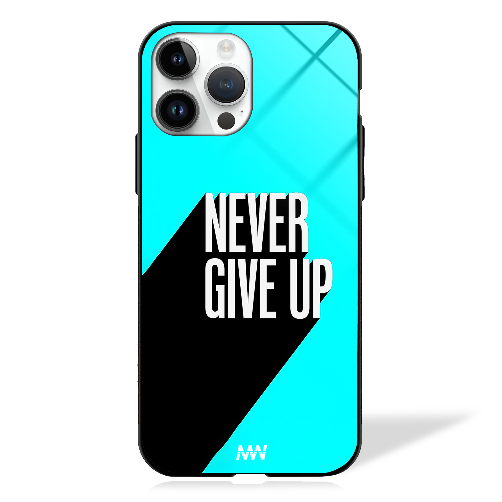 Never Give Up Quote Glass Case -  - MW Stuffs - 