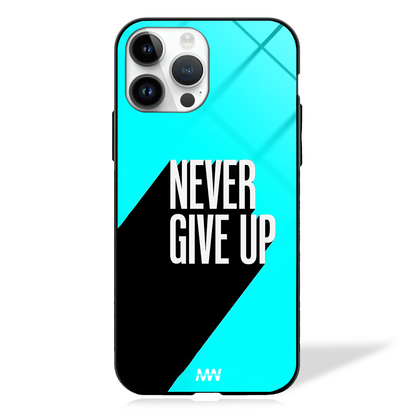 Never Give Up Quote Glass Case -  - MW Stuffs - 
