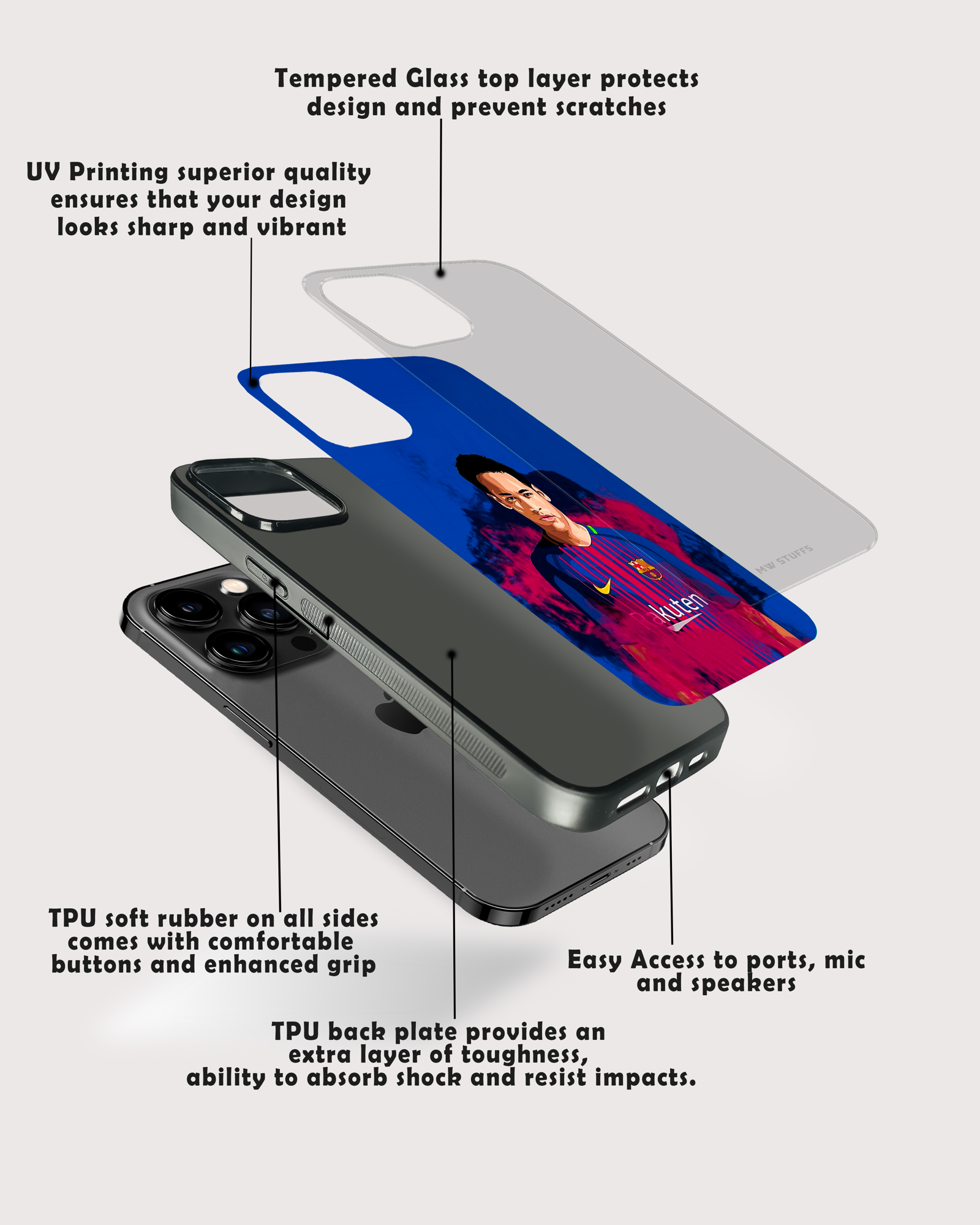 Neymar Jr. Glass Case -  - MW Stuffs - 