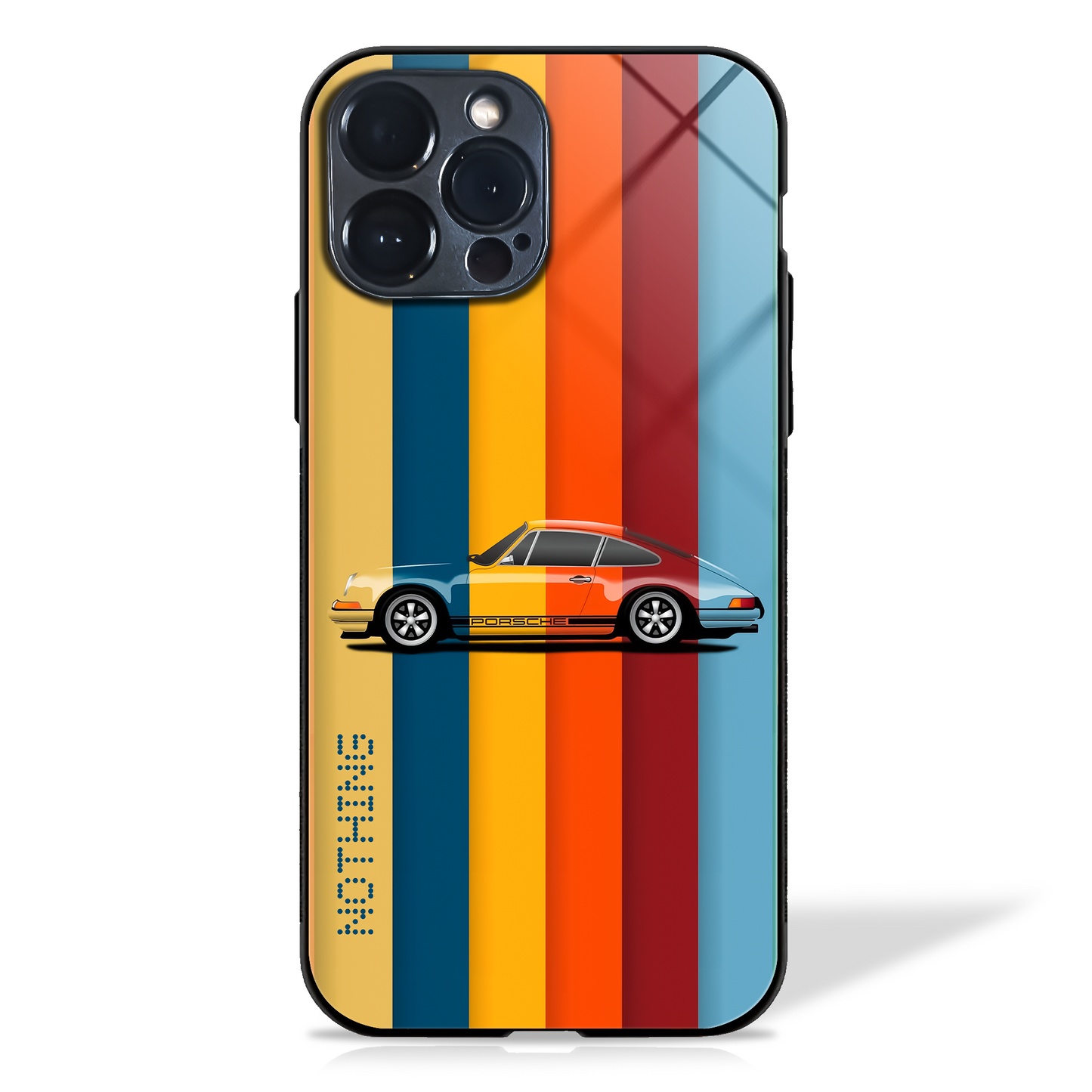 Retro Colors Striped Glass Case
