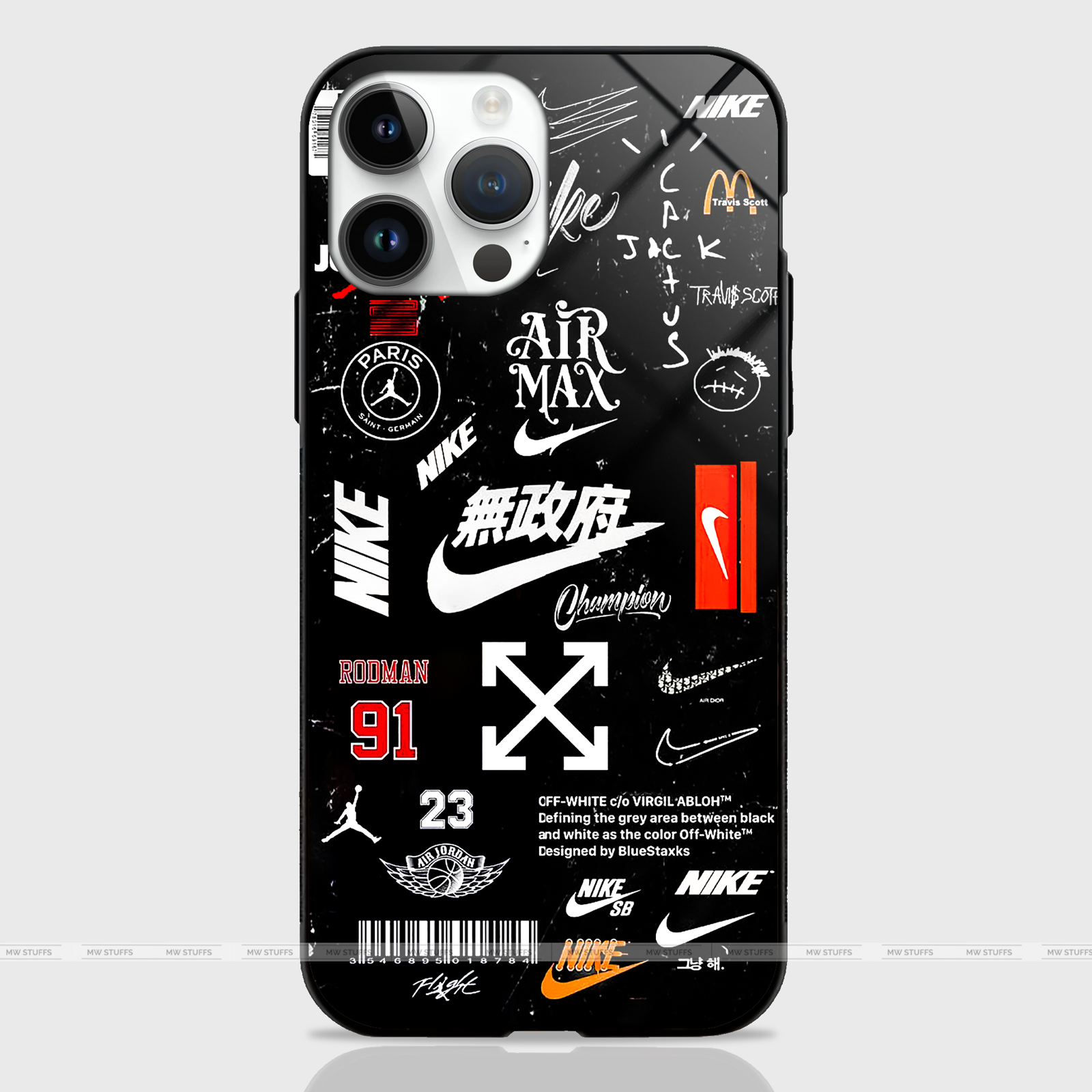 Off-White AIR Mixed Art GLASS CASE -  - MW Stuffs - 