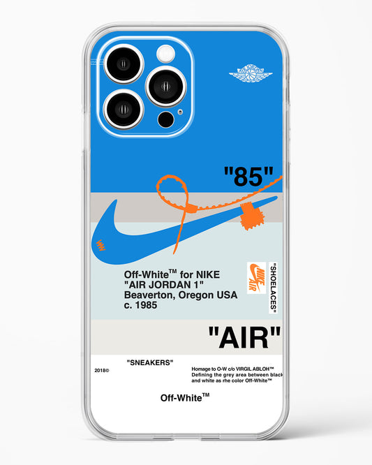 Off White AIR Blue Clear Silicone Case