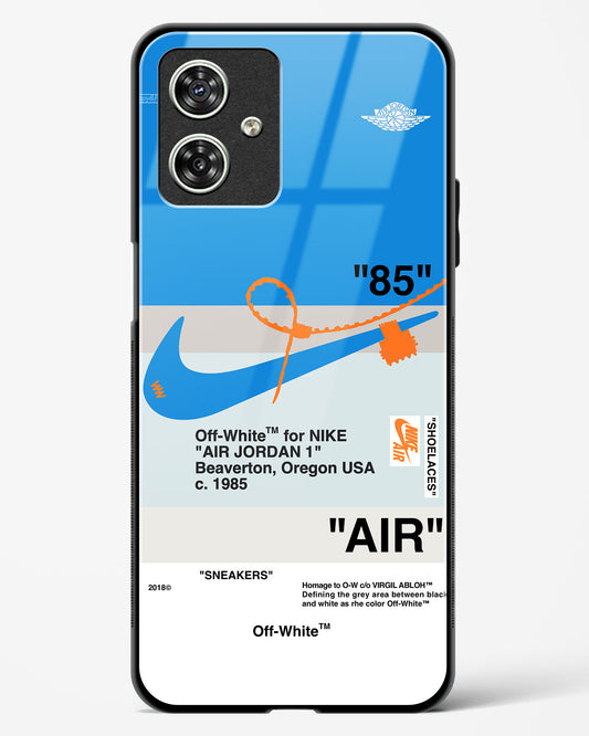 Off White AIR Blue Glass Phone Case-Moto G54 5G