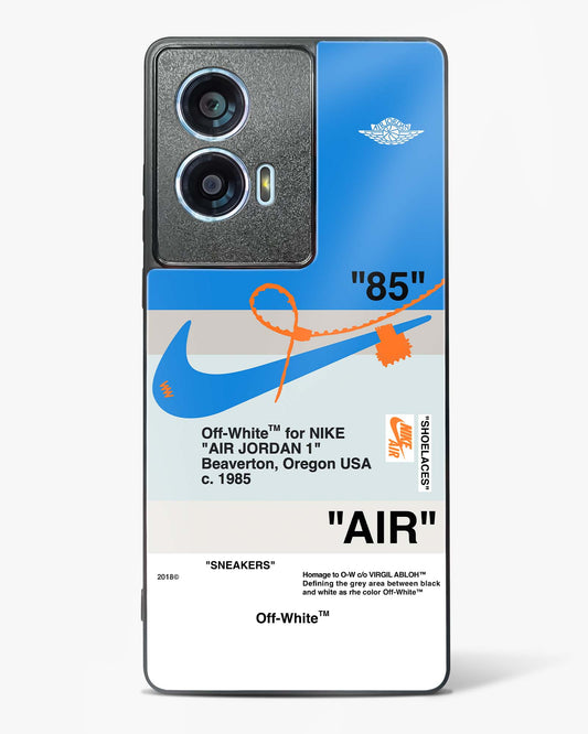 Off White AIR Blue Glass Phone Case-Motorola Edge 50 Fusion
