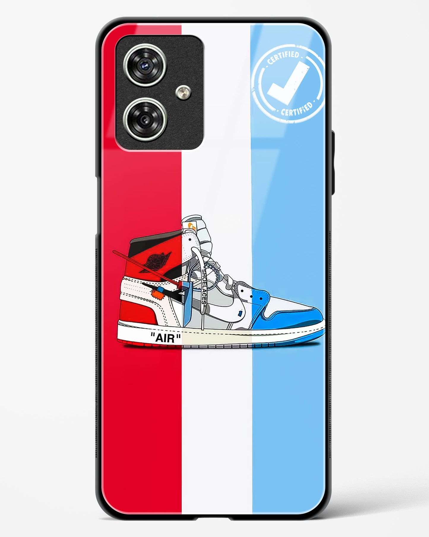 Off White AIR Glass Phone Case-Moto G54 5G