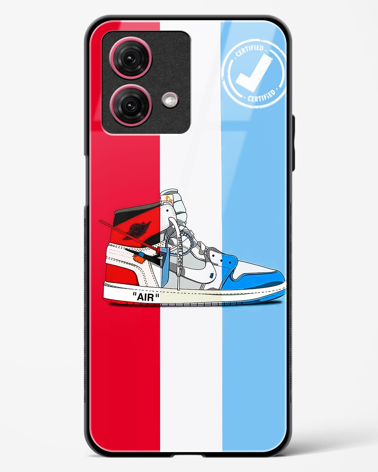 Off White AIR Glass Phone Case-Moto G84 5G
