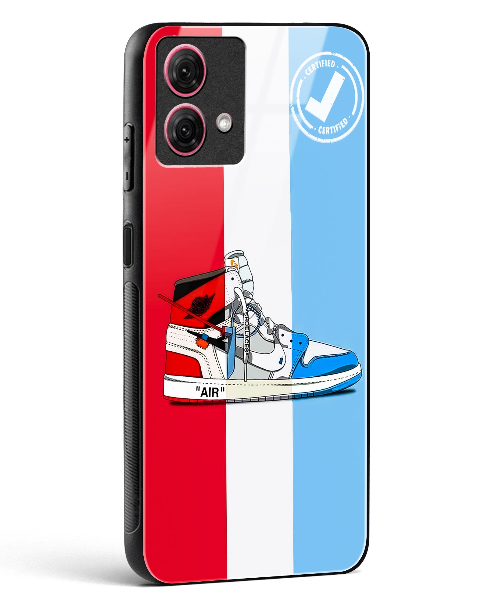 Off White AIR Glass Phone Case-Moto G84 5G