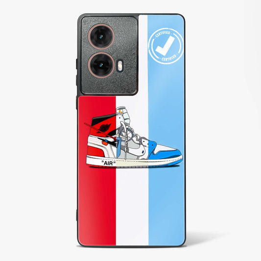 Off White AIR Glass Phone Case-Moto G85 5G
