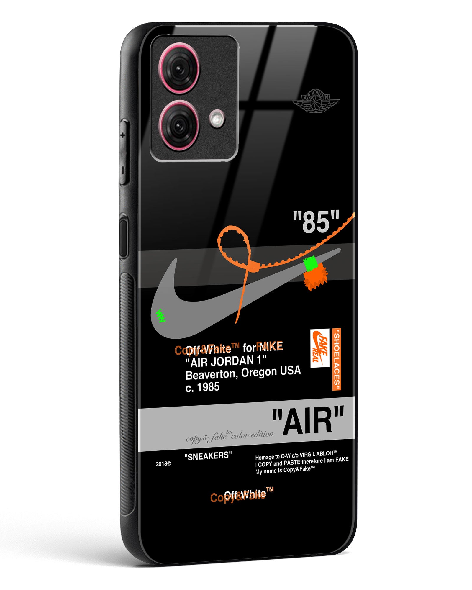 Off White AIR Label Glass Phone Case-Moto G84 5G