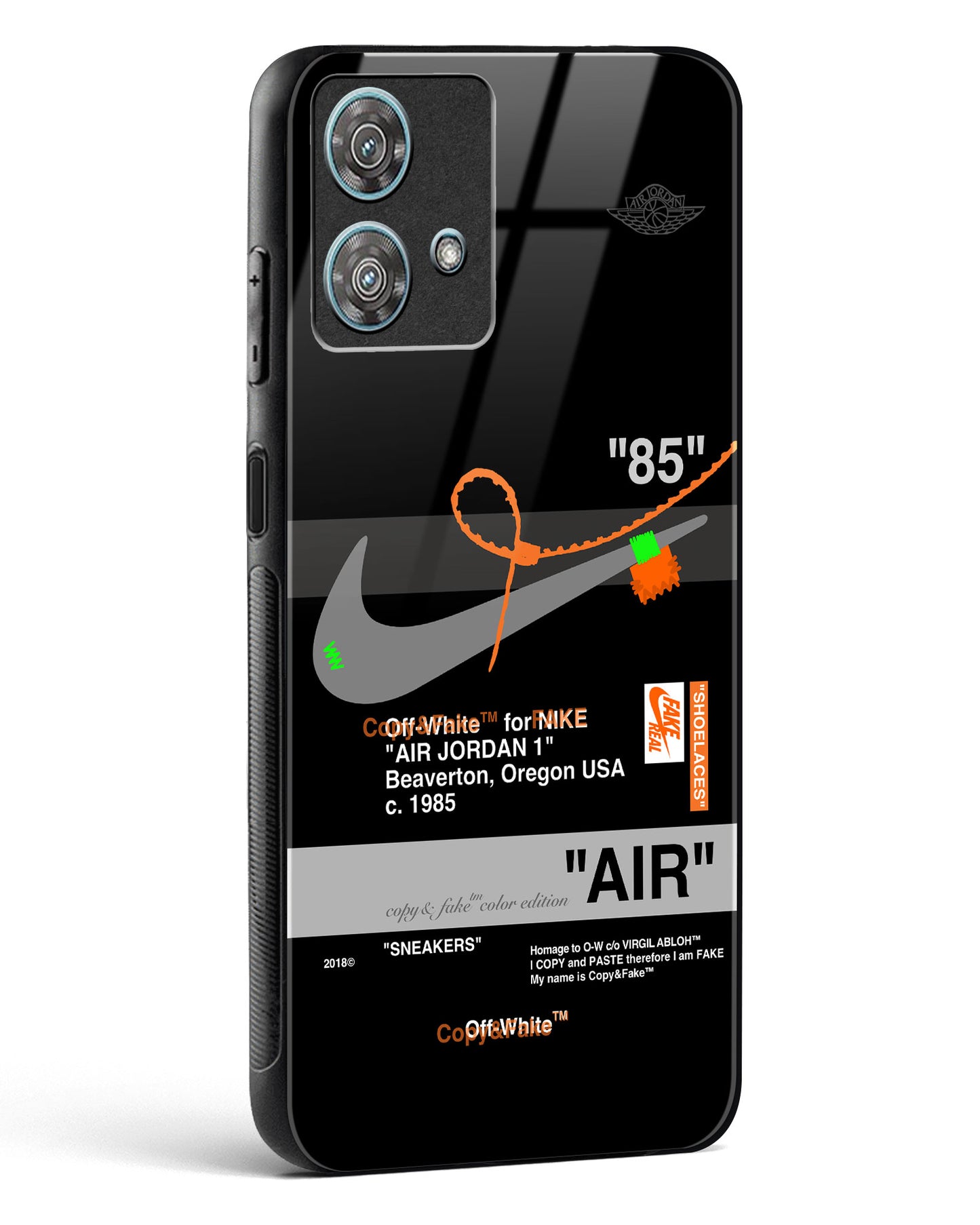 Off White AIR Label Glass Phone Case-Motorola Edge 40 Neo